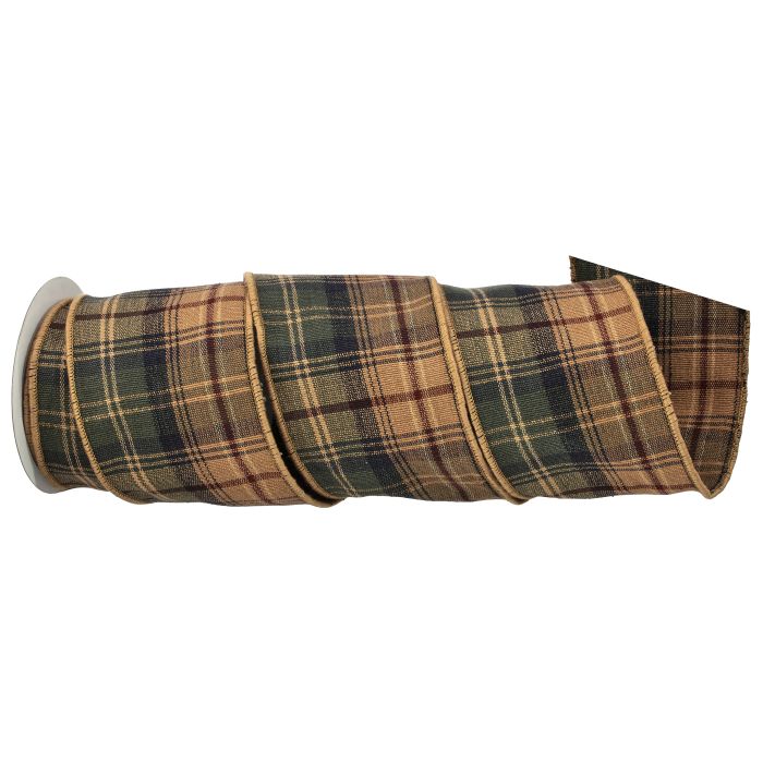 4" Ribbon - Cotton Highlands Plaid Ribbon - 5 Yard Roll