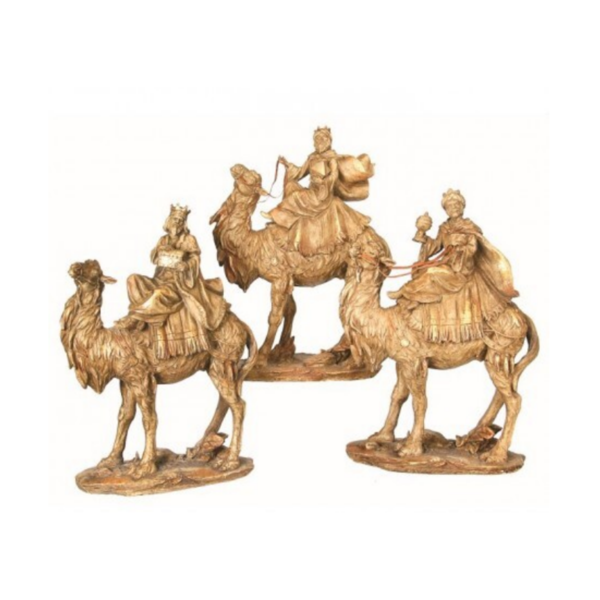 Resin 3 Kings On Camels 13", Set of 3