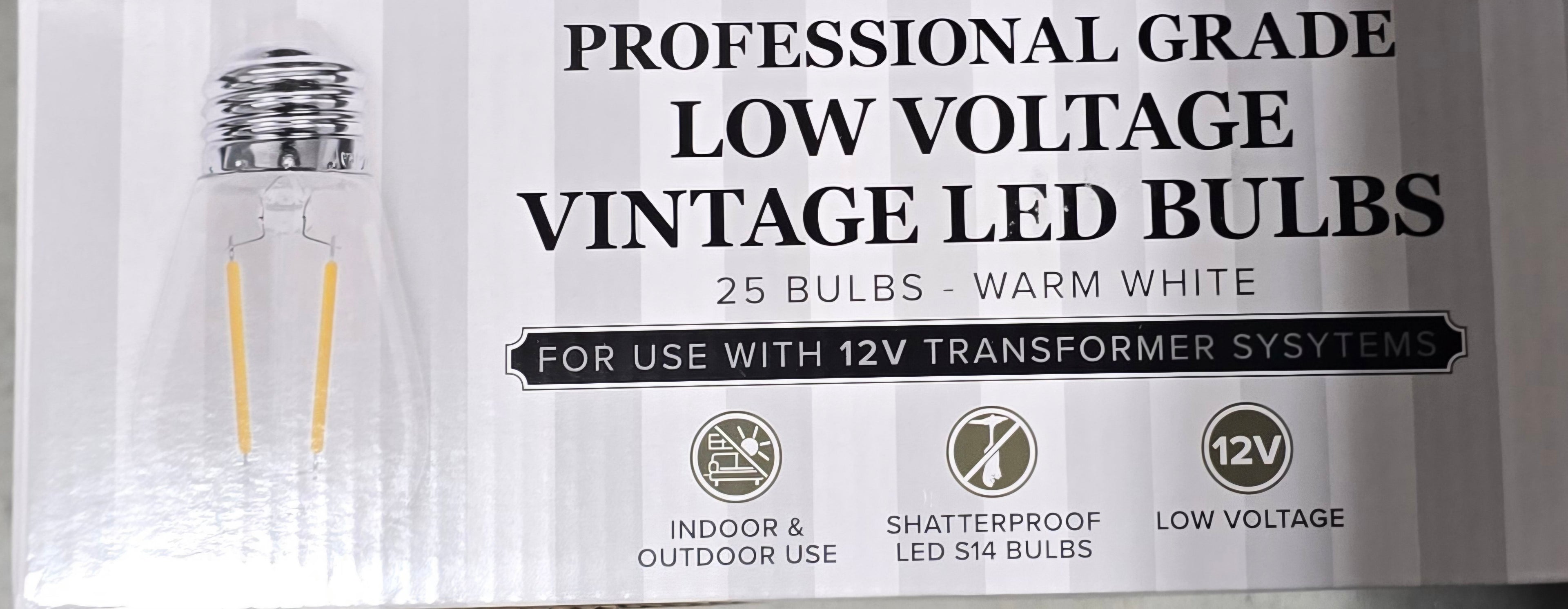 S14  - Double Filament - Warm White - 12v - 1 Watt (25 Pack)