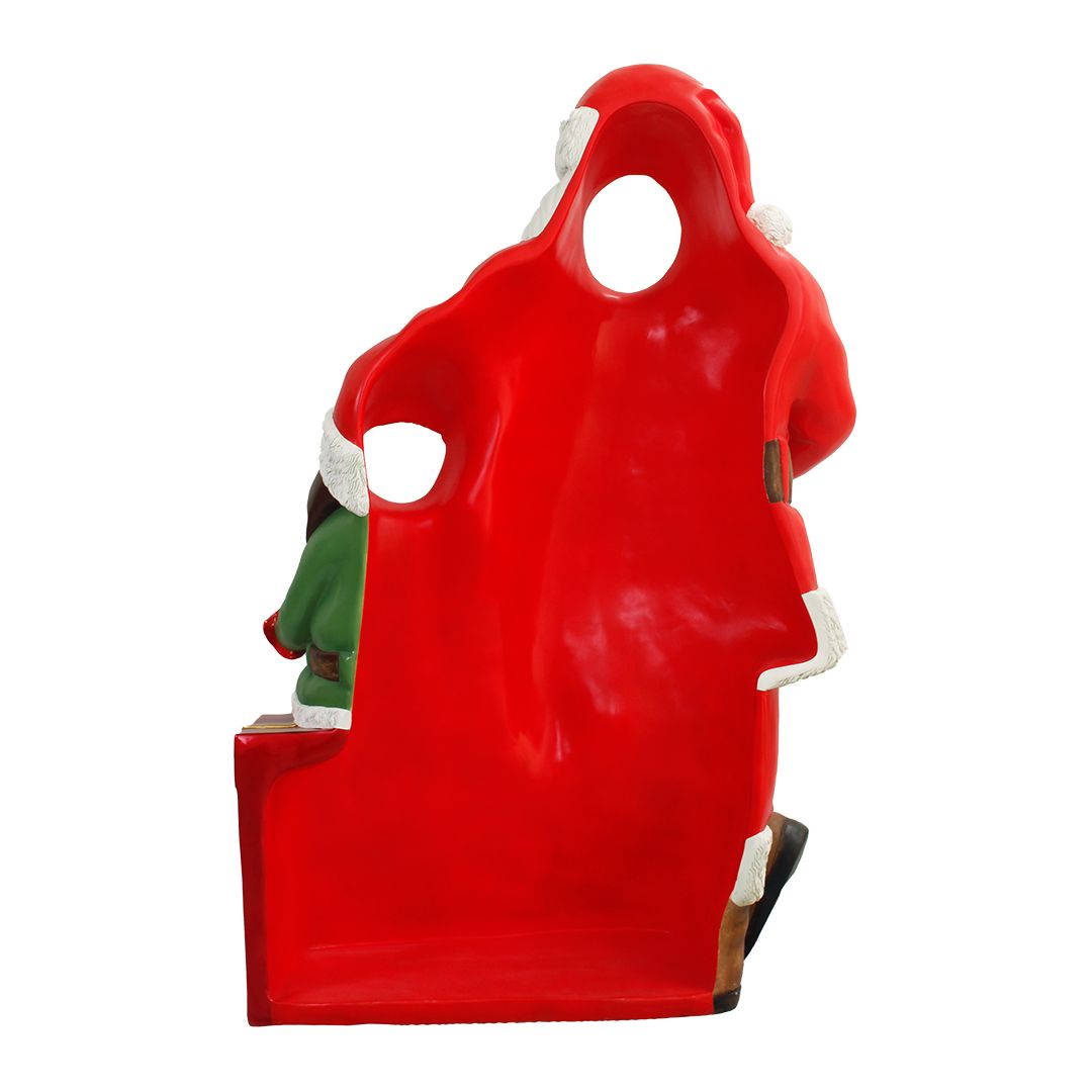 75 Inch Santa with Elf Photo Op Resin Display
