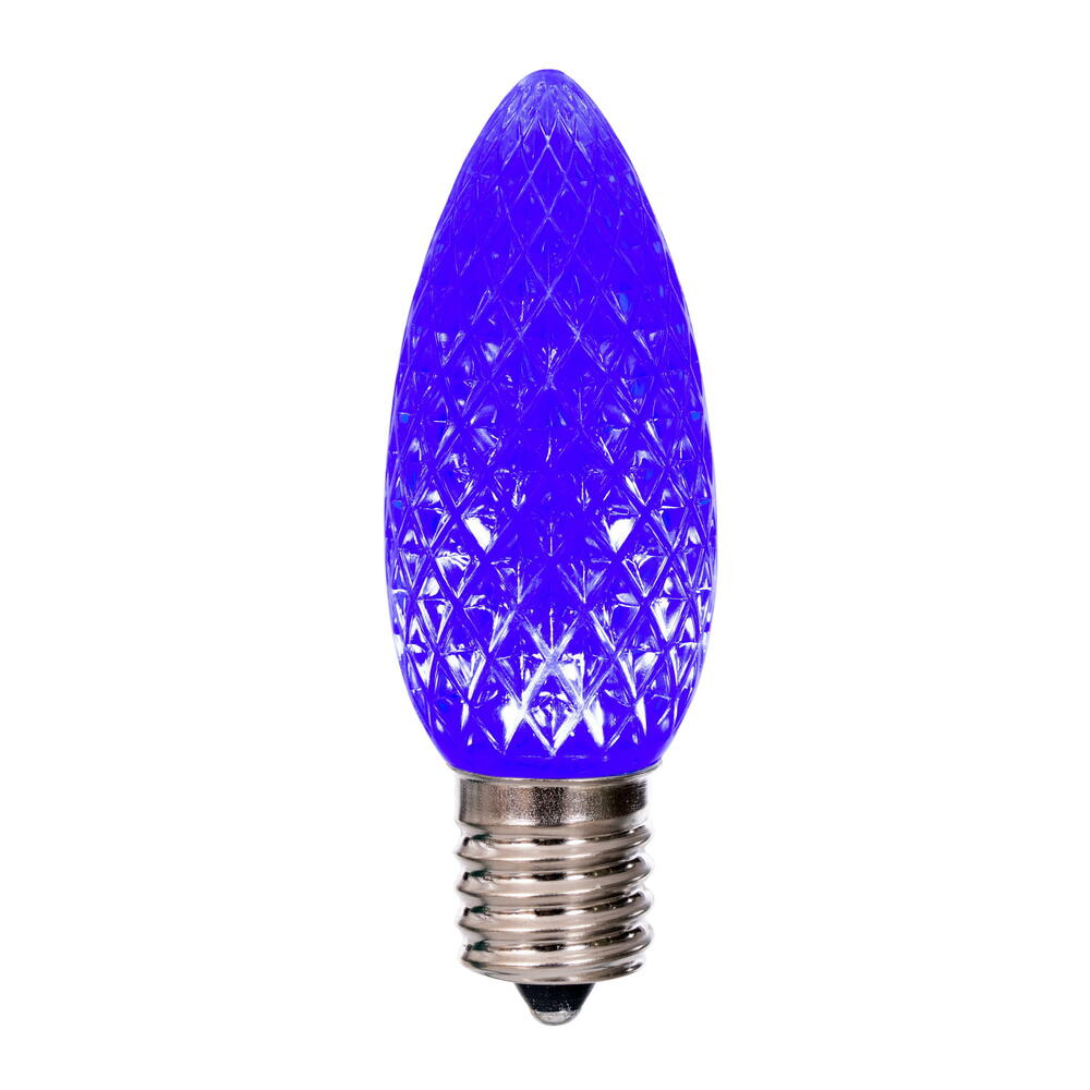 LED C9 - Transparent Faceted Bulbs - All Colors - Steady