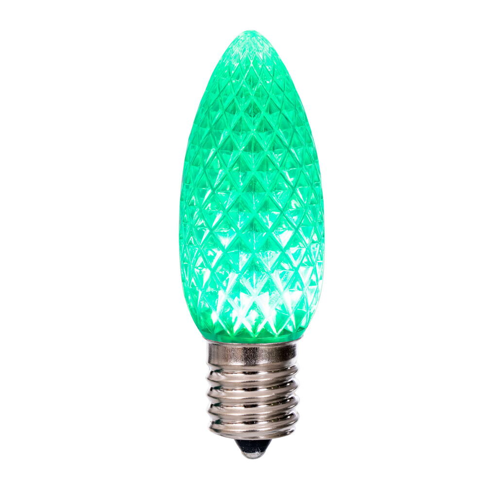 LED C9 - Transparent Faceted Bulbs - All Colors - Steady