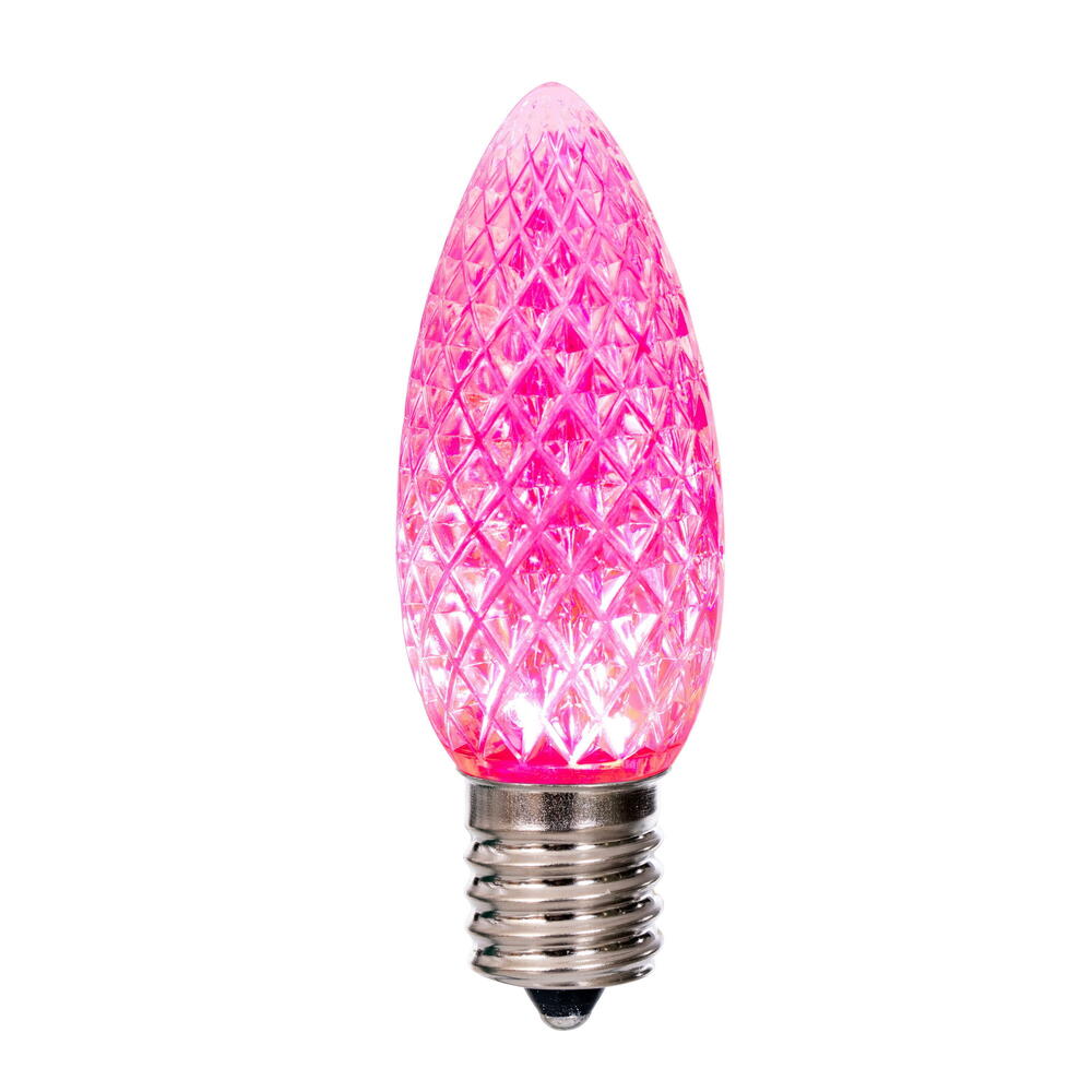 LED C9 - Transparent Faceted Bulbs - All Colors - Steady