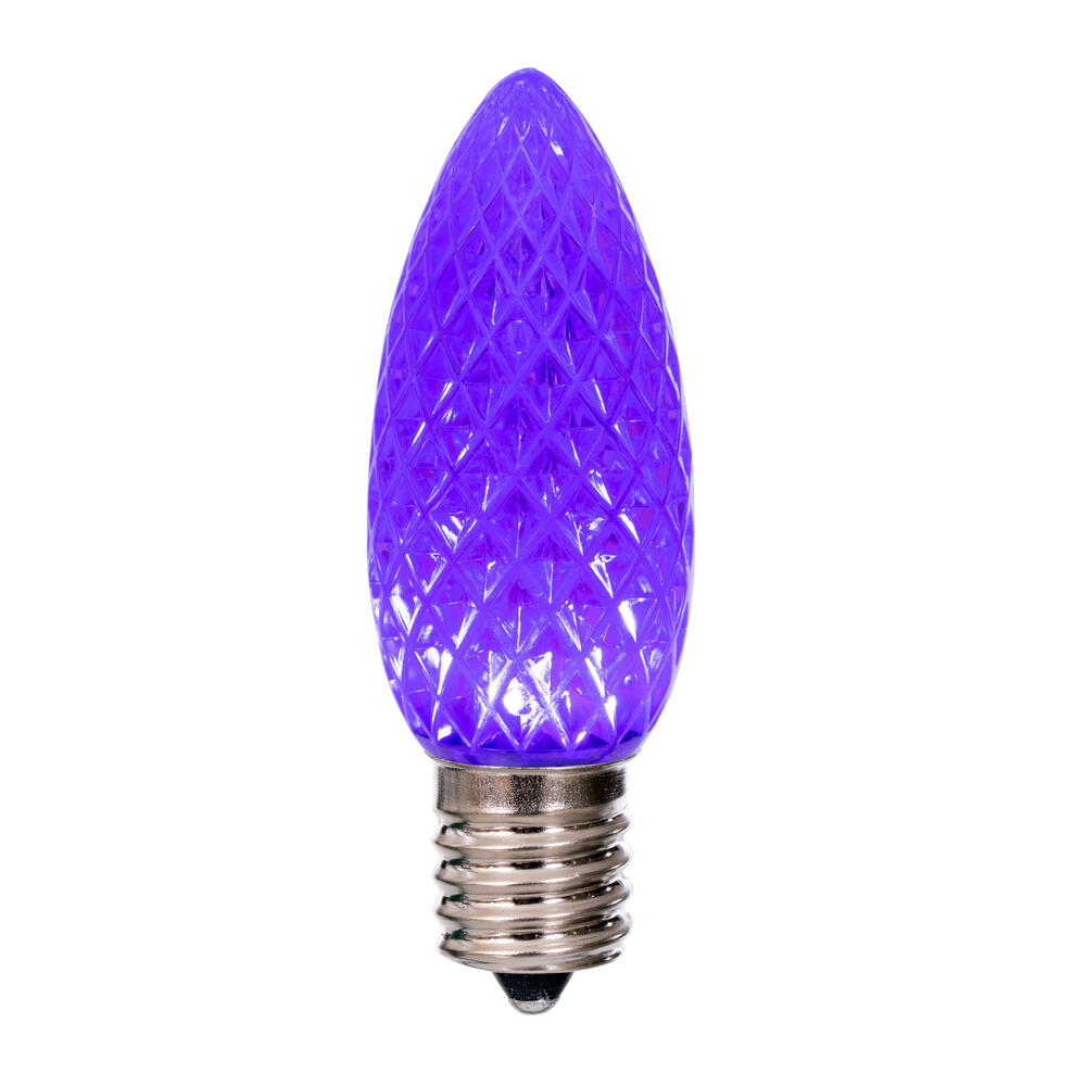 LED C9 - Transparent Faceted Bulbs - All Colors - Steady