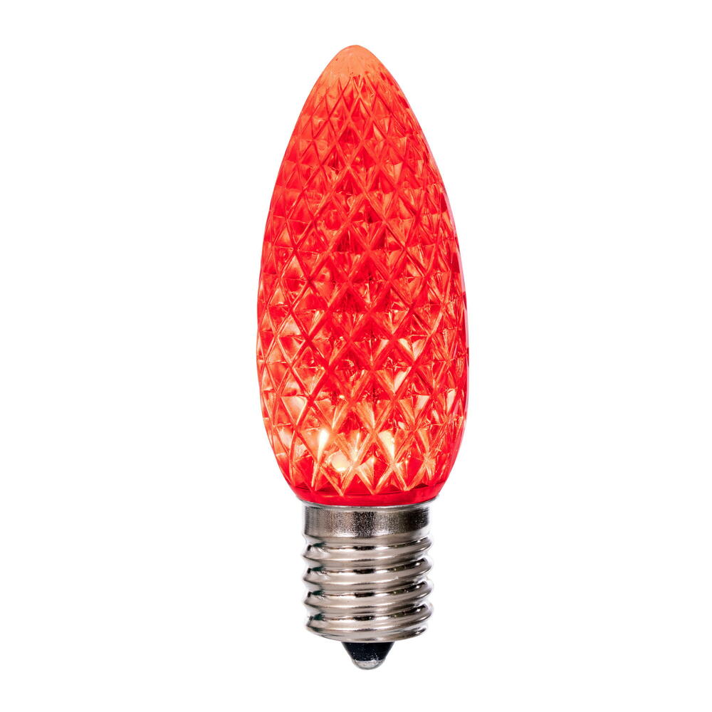 LED C9 - Transparent Faceted Bulbs - All Colors - Steady