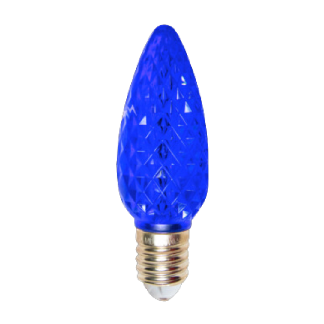 LED C9 - Transparent Faceted Bulbs - All Colors - Steady