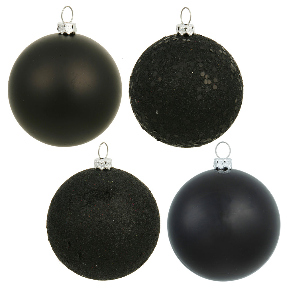 2.75" - 4 Finish Shatterproof Ornaments with Drilled and Loop Cap - Set of 20