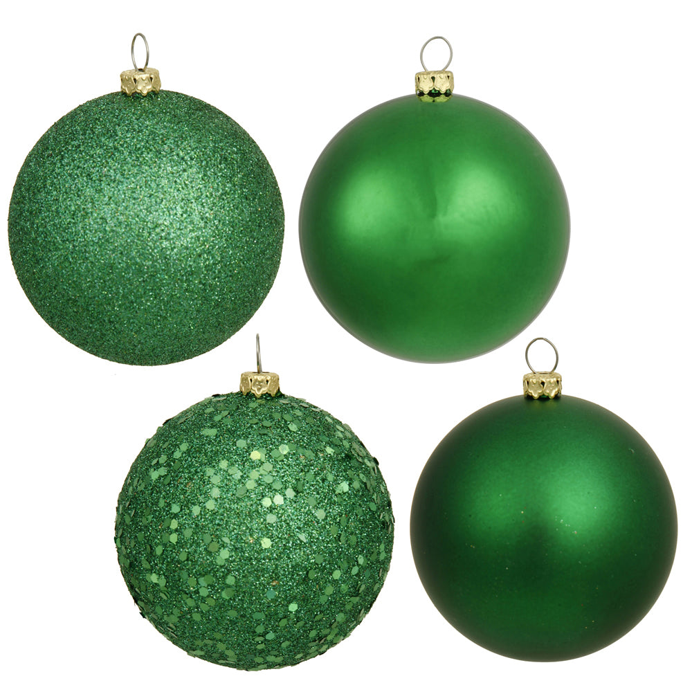 2.75" - 4 Finish Shatterproof Ornaments with Drilled and Loop Cap - Set of 20