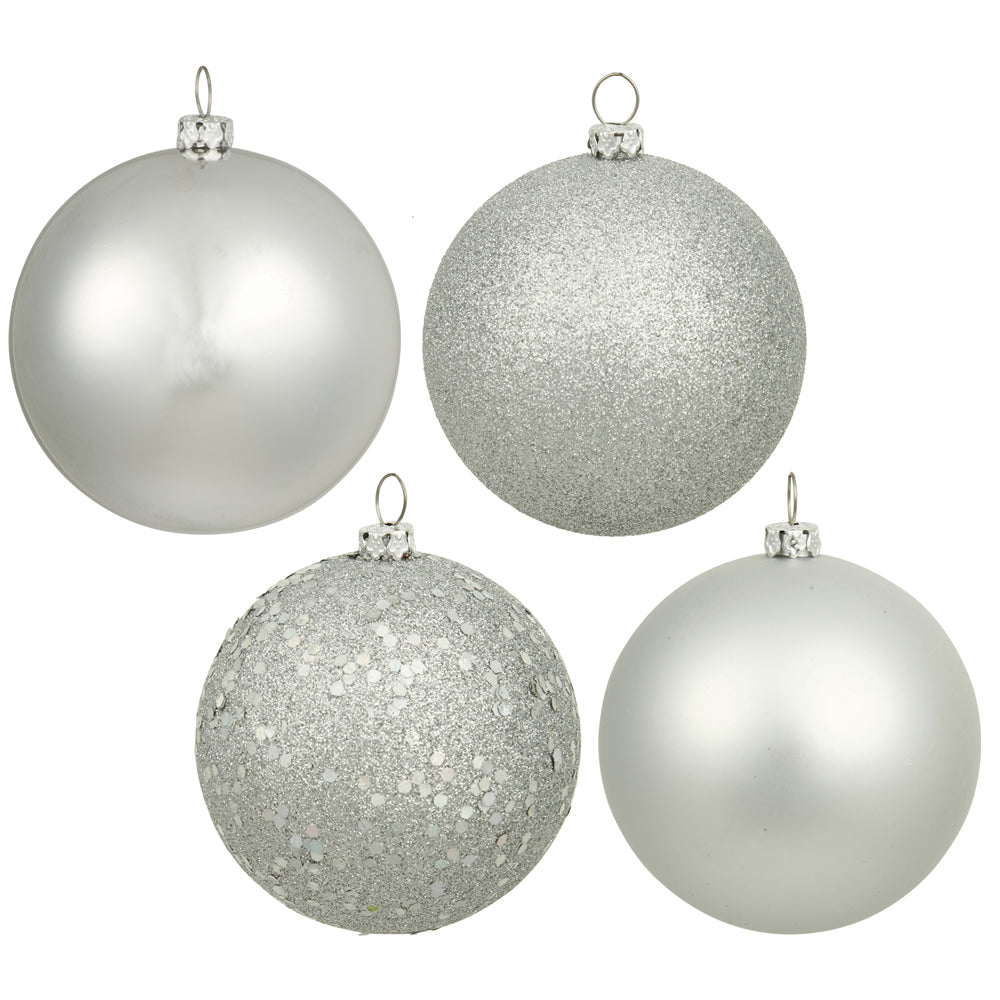 2.75" - 4 Finish Shatterproof Ornaments with Drilled and Loop Cap - Set of 20