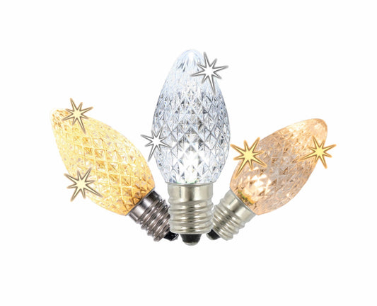 LED C7 - Transparant Faceted Bulb - Twinkle