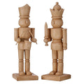 10" Resin Wooden Nutcracker  - Set Of 2