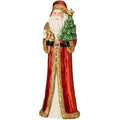 20.5" Santa Figurine with Glitter and Trim and Tree