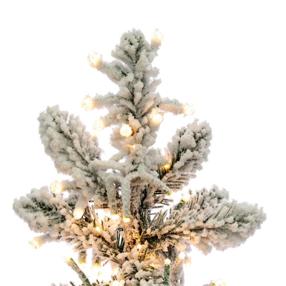 Snowy Flocked Alpine Accent Tree - Slim Profile (4.5' - 7')