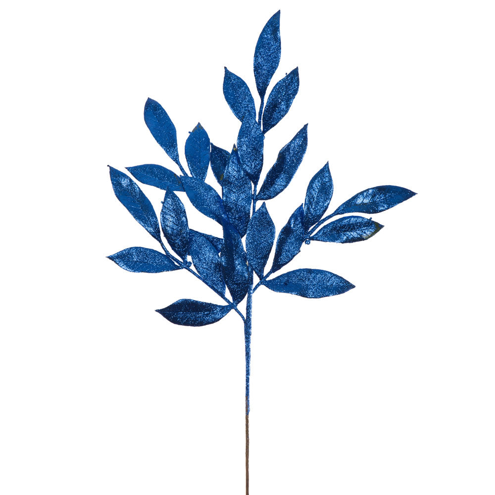 22" Glitter BayLeaf Spray - Set of 12