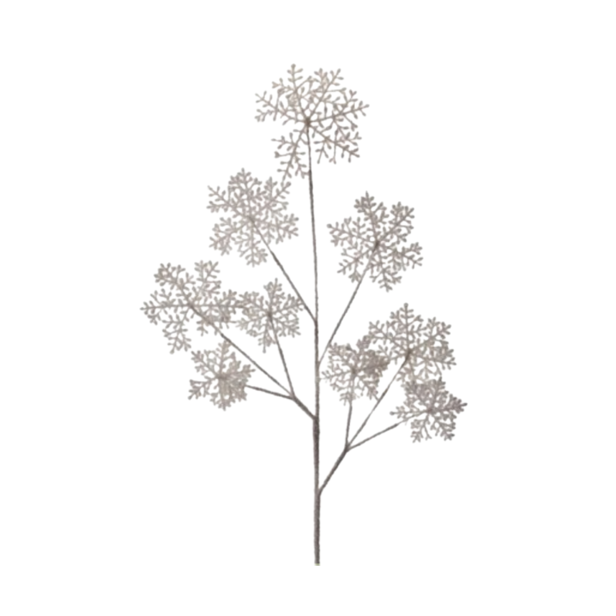 36" Frosted Snowflake Spray - White