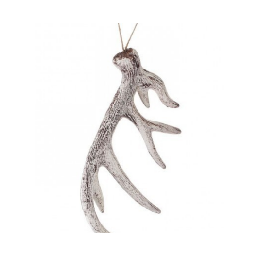 10" Plastic Glitter/Frost Deer Antler Ornament