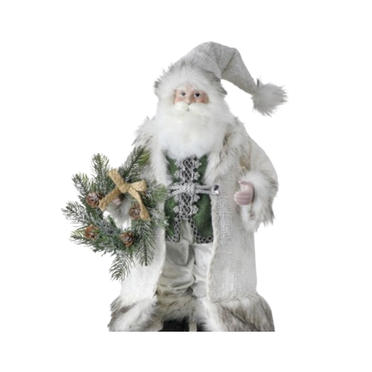 18'' Santa Figurine -Northwoods Standing Santa With Wreath