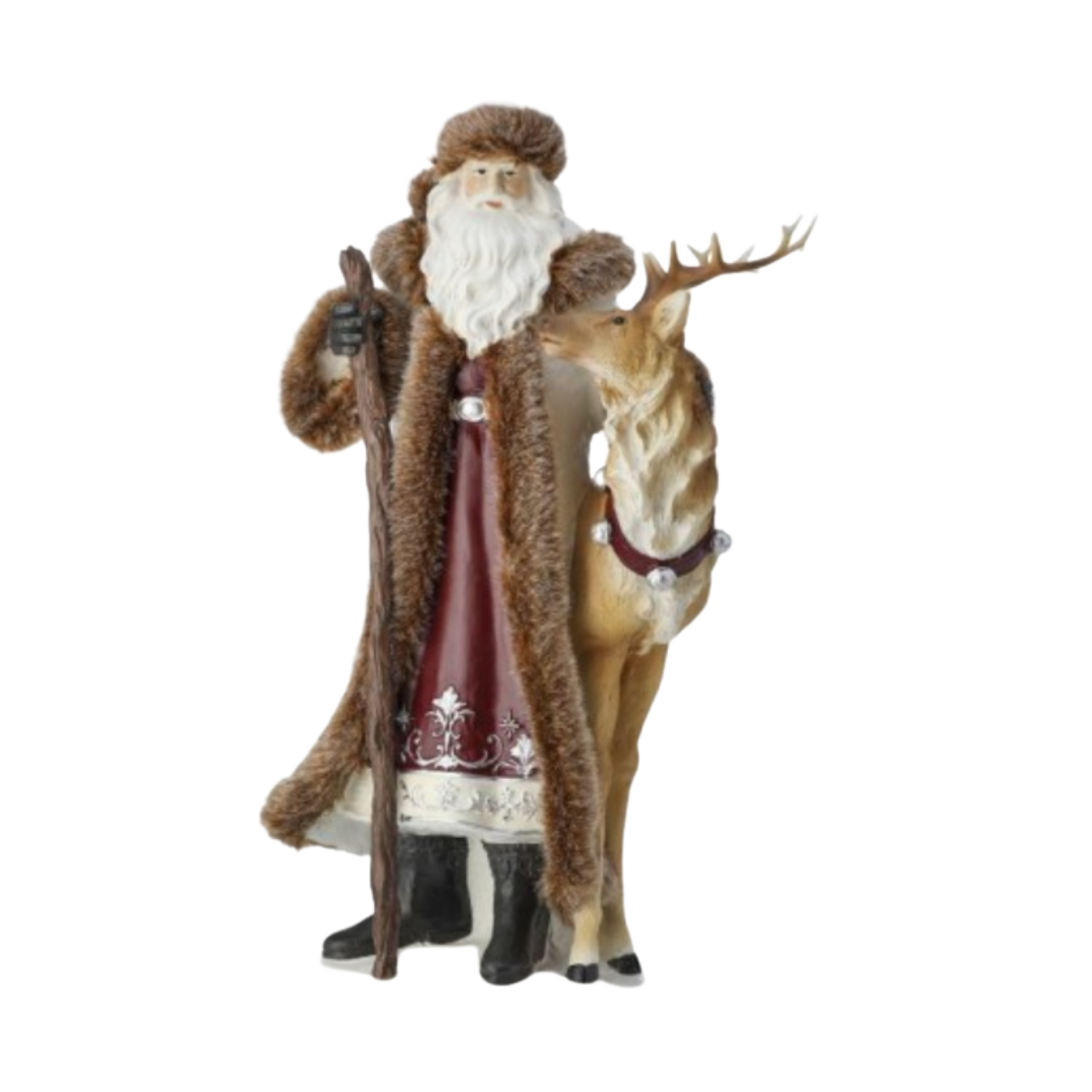 15" Santa Figurine - Regents Park Santa with Deer