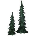17.5-23" Green Resin Flocked Tree - Set of 2
