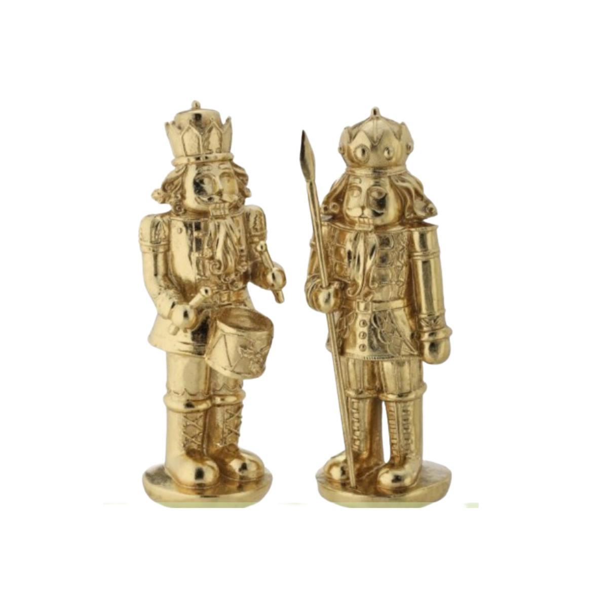 12" Resin Royal Court Nutcracker - Gold - Set of 2