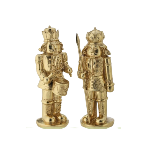 12" Resin Royal Court Nutcracker - Gold - Set of 2