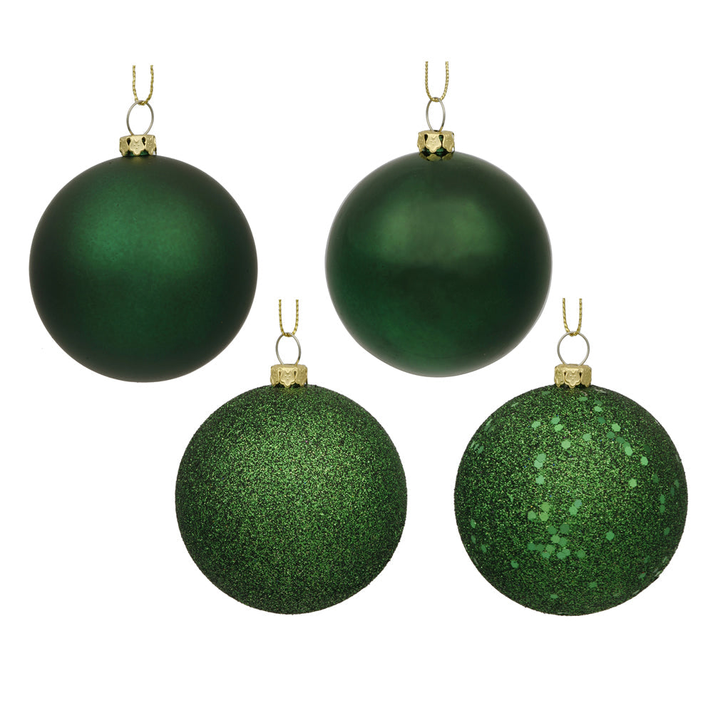2.75" - 4 Finish Shatterproof Ornaments with Drilled and Loop Cap - Set of 20