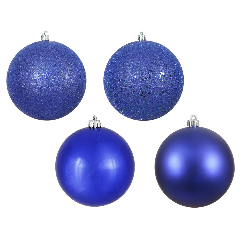 2.75" - 4 Finish Shatterproof Ornaments with Drilled and Loop Cap - Set of 20