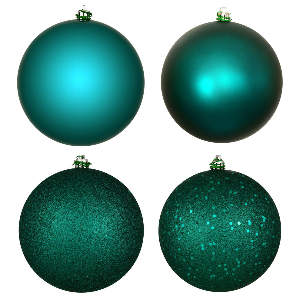 2.75" - 4 Finish Shatterproof Ornaments with Drilled and Loop Cap - Set of 20