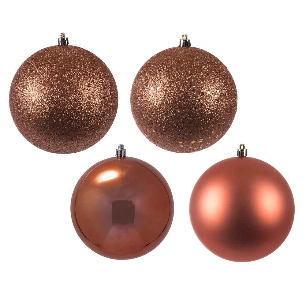 2.75" - 4 Finish Shatterproof Ornaments with Drilled and Loop Cap - Set of 20