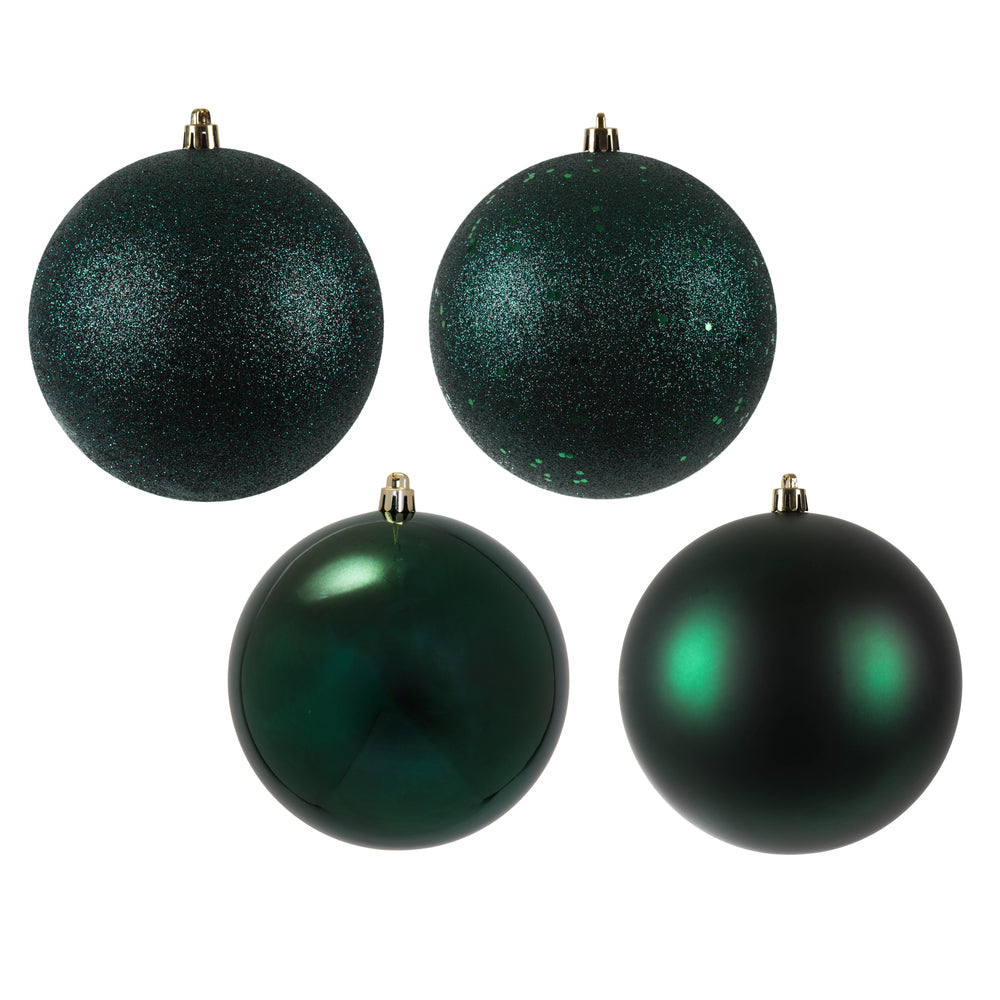 2.75" - 4 Finish Shatterproof Ornaments with Drilled and Loop Cap - Set of 20
