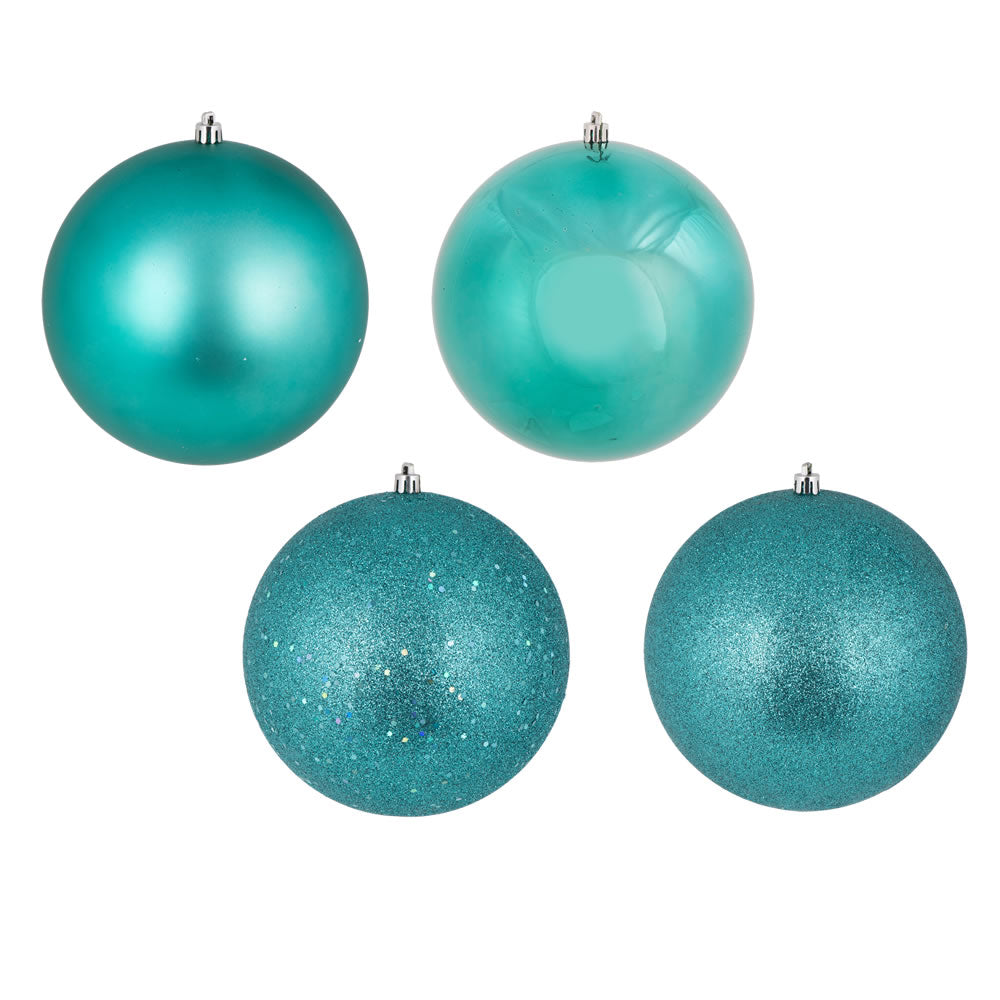 2.75" - 4 Finish Shatterproof Ornaments with Drilled and Loop Cap - Set of 20