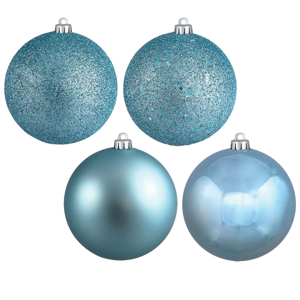 2.75" - 4 Finish Shatterproof Ornaments with Drilled and Loop Cap - Set of 20