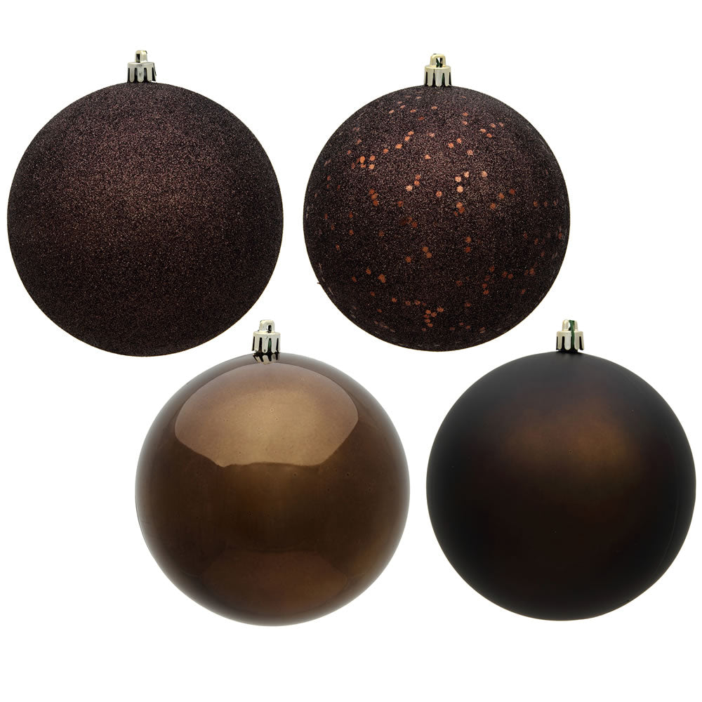 2.75" - 4 Finish Shatterproof Ornaments with Drilled and Loop Cap - Set of 20