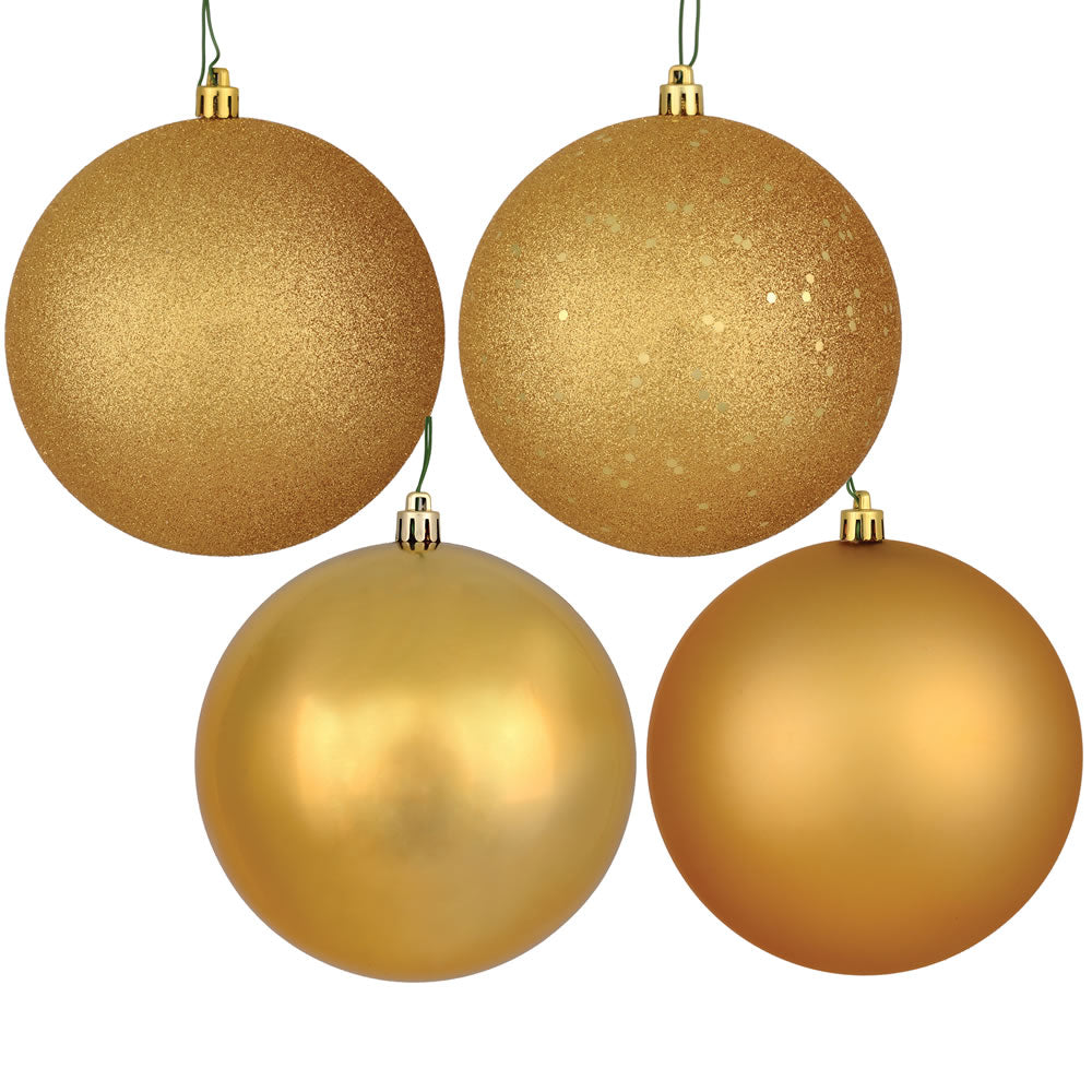 2.75" - 4 Finish Shatterproof Ornaments with Drilled and Loop Cap - Set of 20
