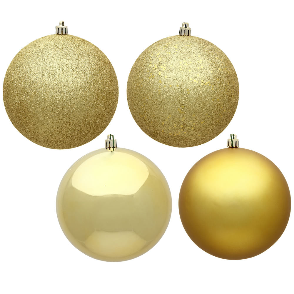 2.75" - 4 Finish Shatterproof Ornaments with Drilled and Loop Cap - Set of 20