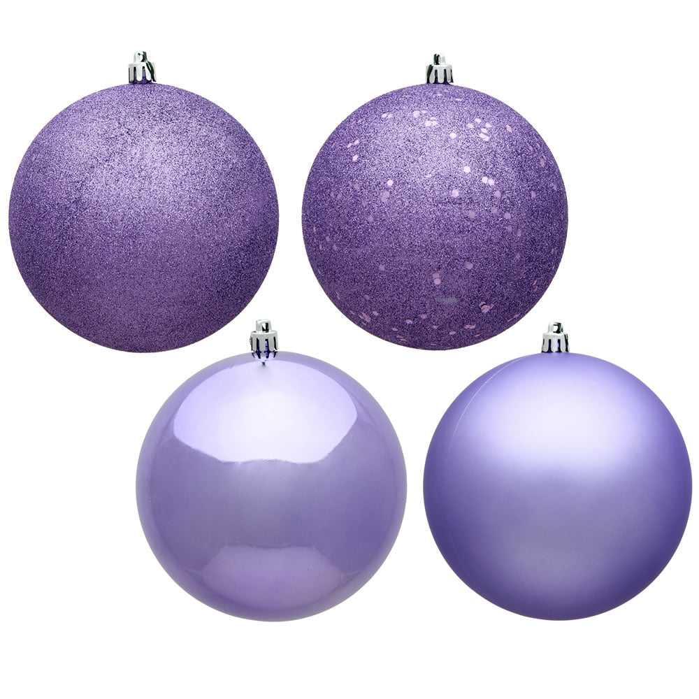 2.75" - 4 Finish Shatterproof Ornaments with Drilled and Loop Cap - Set of 20