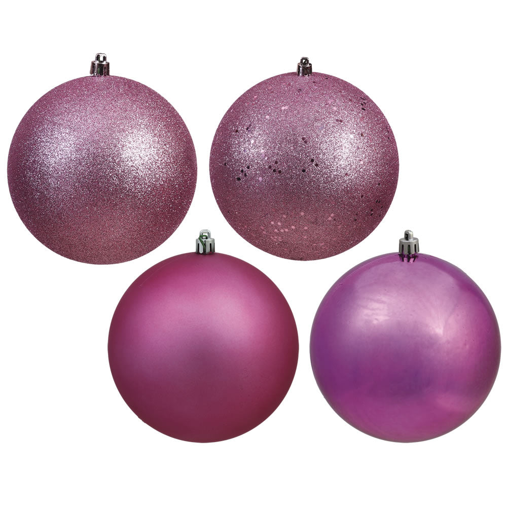 2.75" - 4 Finish Shatterproof Ornaments with Drilled and Loop Cap - Set of 20