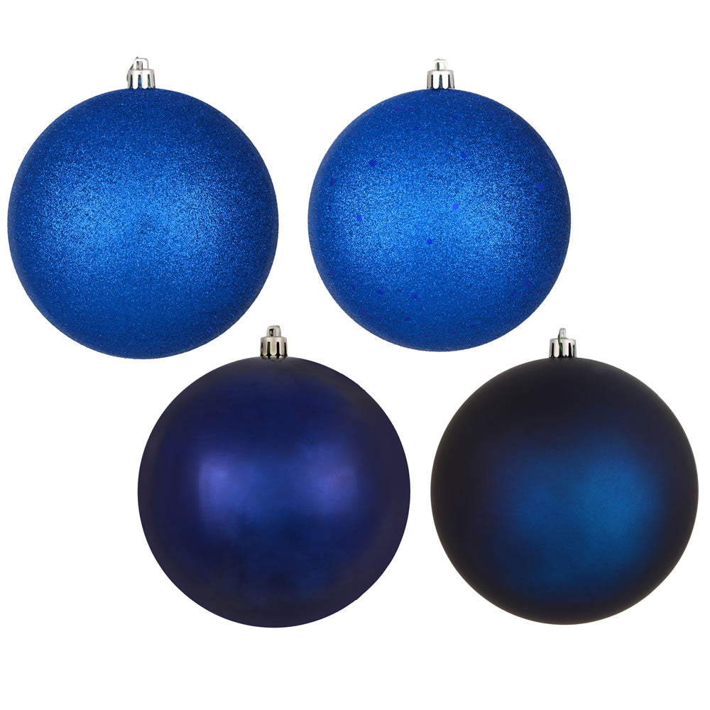 2.75" - 4 Finish Shatterproof Ornaments with Drilled and Loop Cap - Set of 20