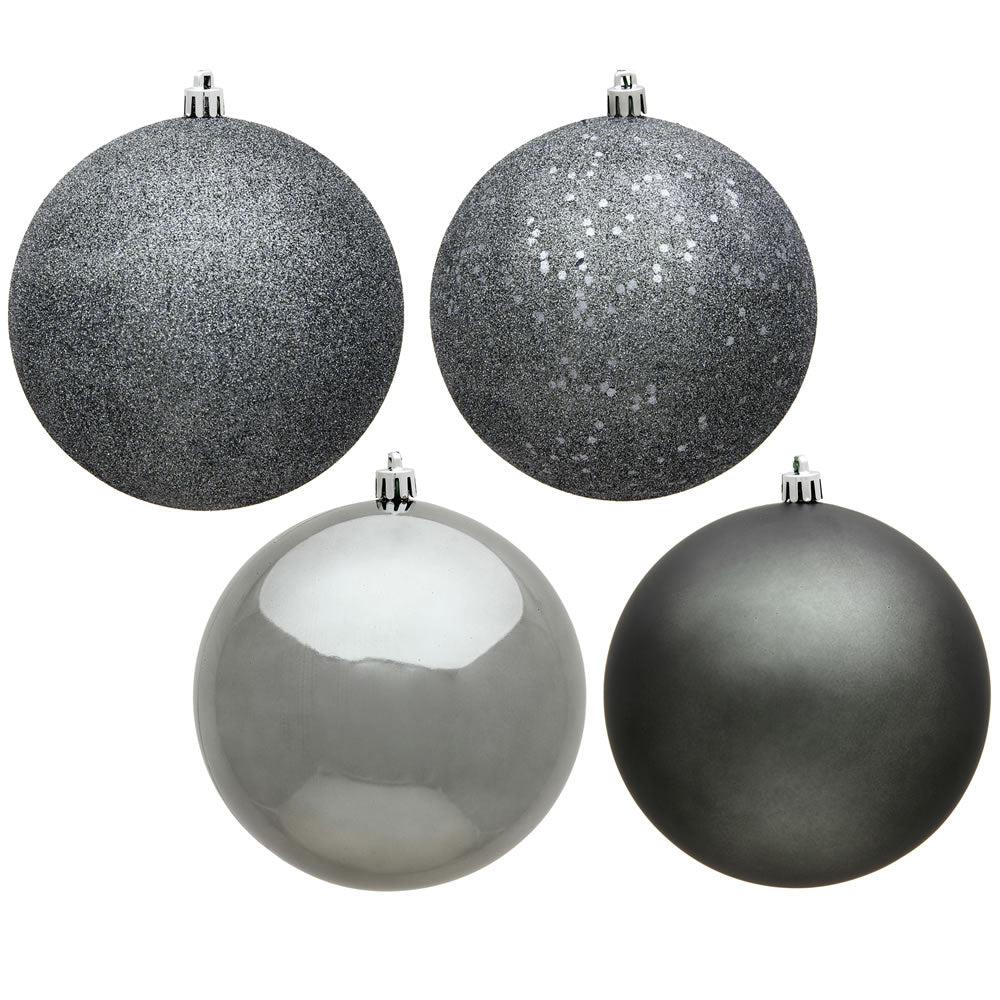 2.75" - 4 Finish Shatterproof Ornaments with Drilled and Loop Cap - Set of 20