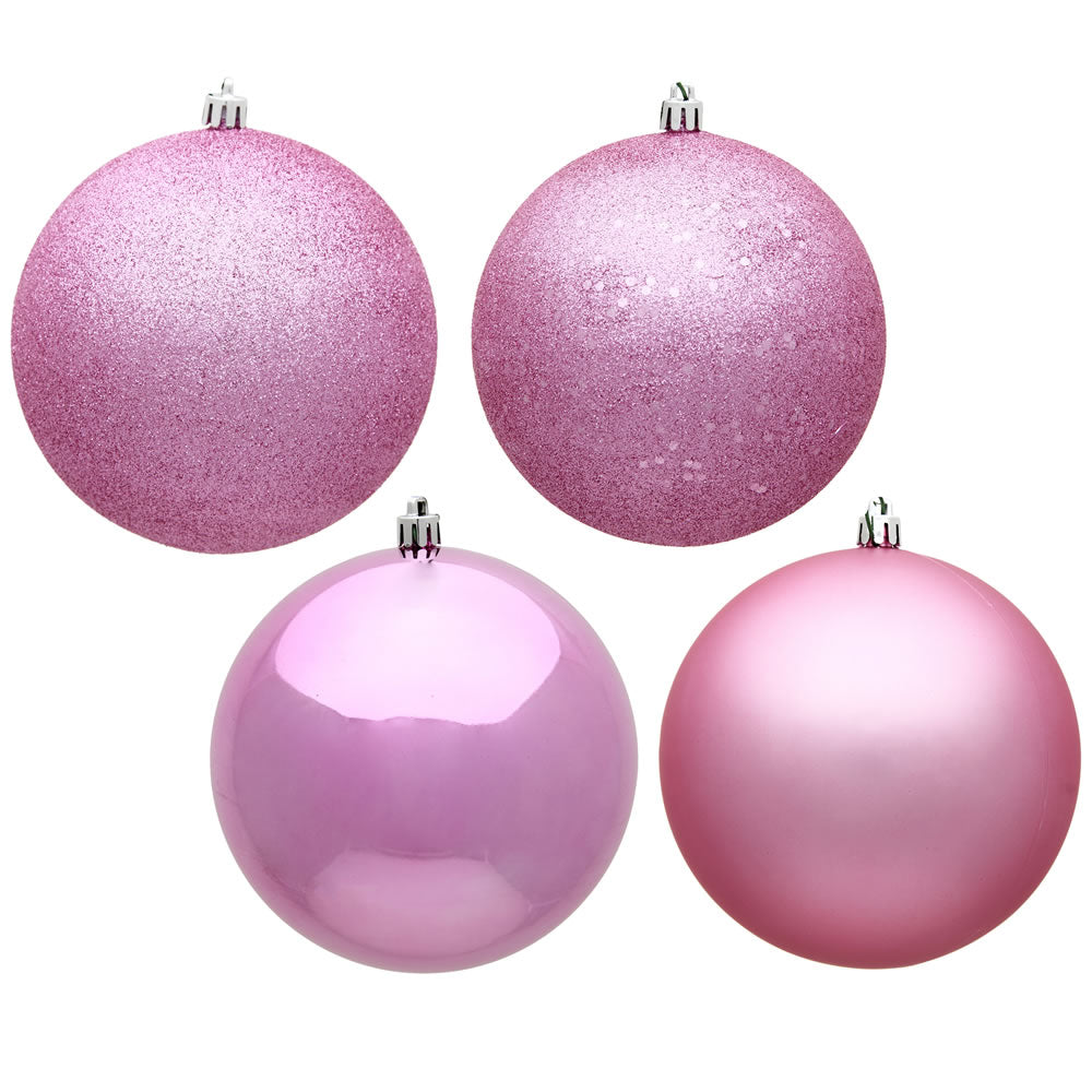 2.75" - 4 Finish Shatterproof Ornaments with Drilled and Loop Cap - Set of 20