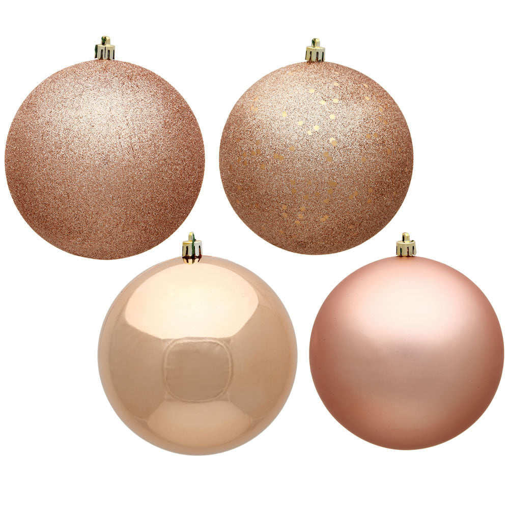 2.75" - 4 Finish Shatterproof Ornaments with Drilled and Loop Cap - Set of 20