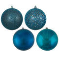 2.75" - 4 Finish Shatterproof Ornaments with Drilled and Loop Cap - Set of 20