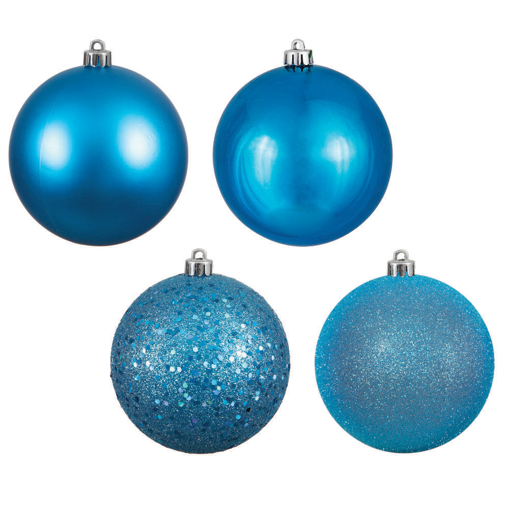 2.75" - 4 Finish Shatterproof Ornaments with Drilled and Loop Cap - Set of 20