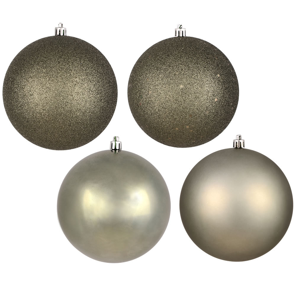2.75" - 4 Finish Shatterproof Ornaments with Drilled and Loop Cap - Set of 20
