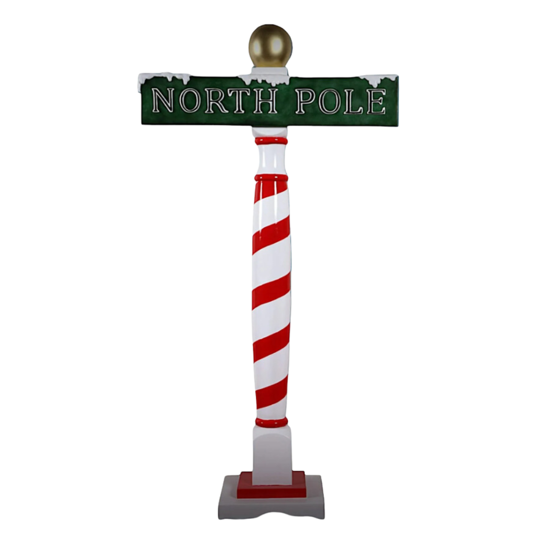 35 Inch North Pole Sign Resin Display