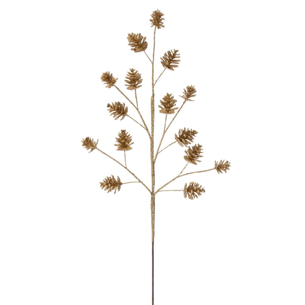 24" Pinecone Glitter Spray - Set of 6