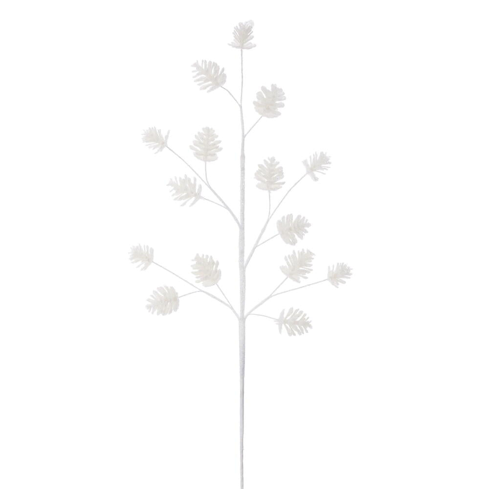 24" Pinecone Glitter Spray - Set of 6