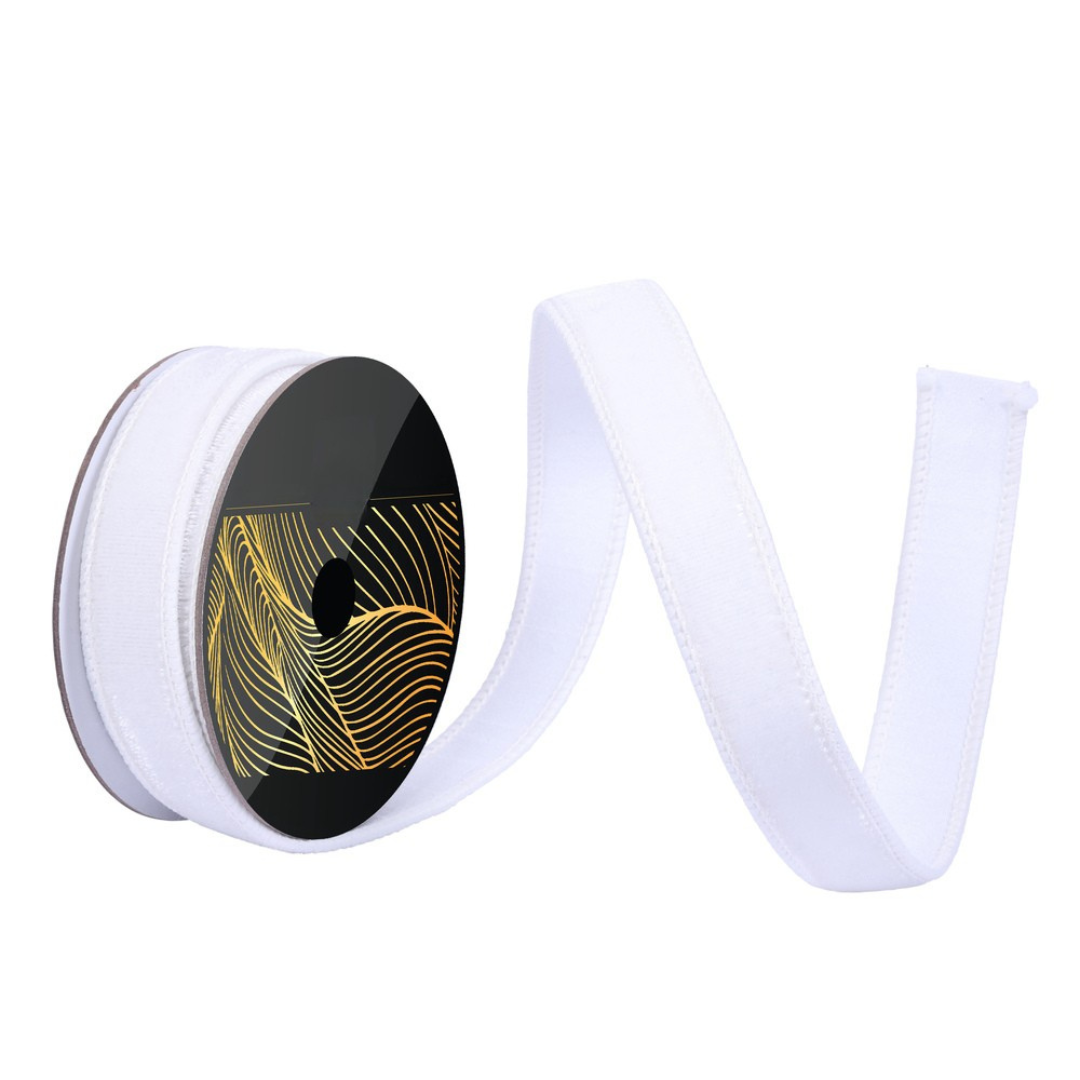 1" x 10 Yards Ivory Velvet Dupion Ribbon