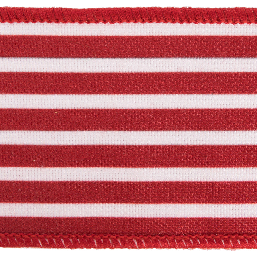 2.5" x 10 Yards Red Horizontal Stripe Ribbon