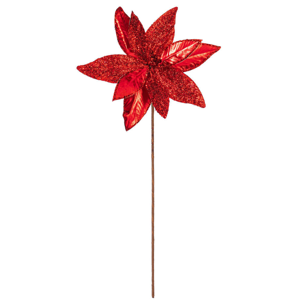 21.5" Poinsettia 11" Flower - Set of 6